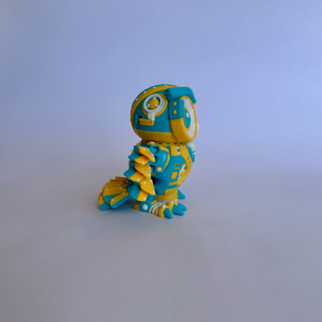 Cyber Flexi Owl Figurine – Futuristic Robotic Owl Decor