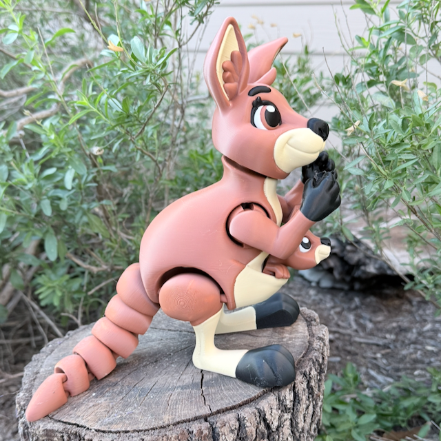 Adorable Articulated Kangaroo & Joey Figurine – Pocket Full of Cuteness