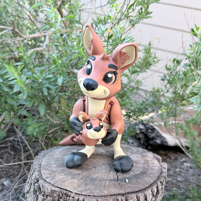 Adorable Articulated Kangaroo & Joey Figurine – Pocket Full of Cuteness